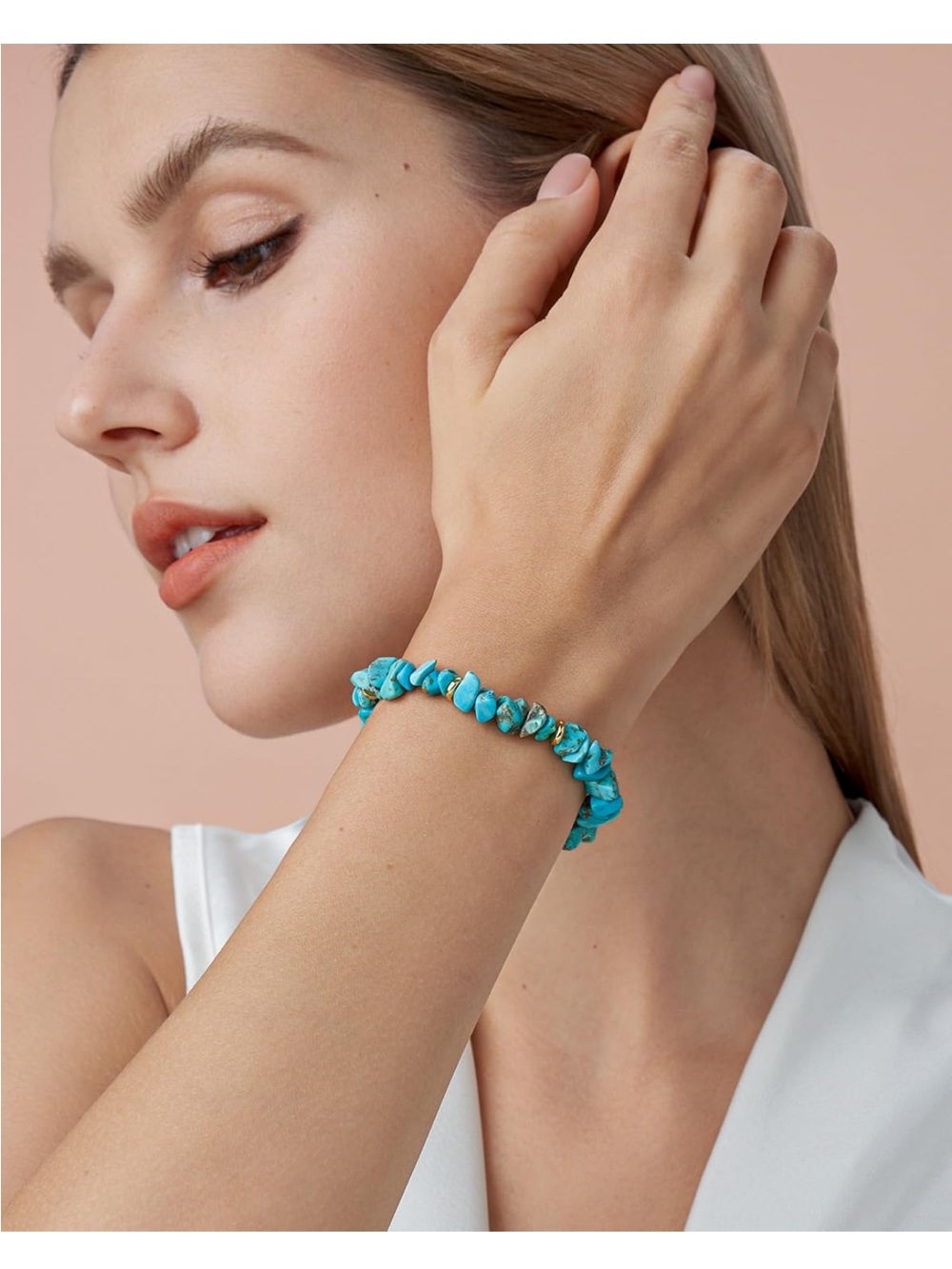 Tennis bracelet with hanging charms for women of baroque silk cultivated with co
